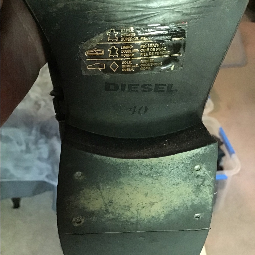 Diesel Dark Brown Leather Short Booties - Size 40 - Picture 8 of 8